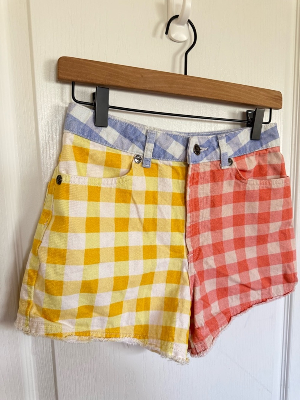 Farm Rio Anthropologie Gingham Two-Tone Shorts - Picture 4 of 8